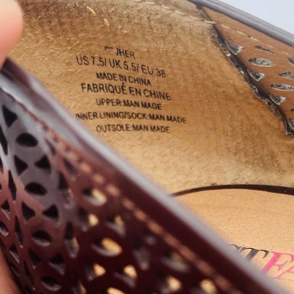 Esther Laser Cut Brown Pointy Toe Heels - Picture 10 of 11